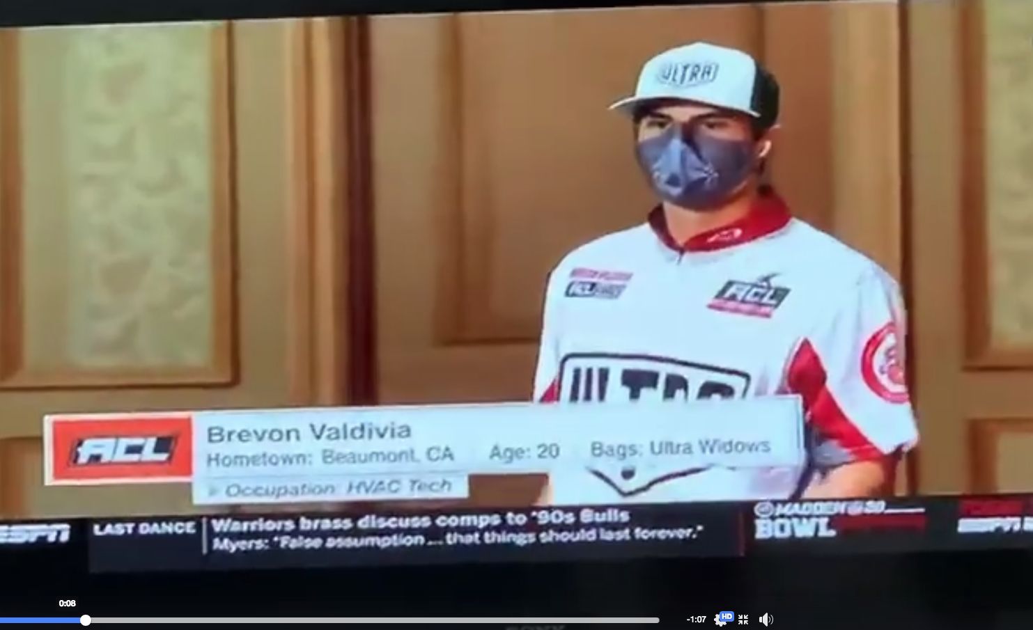 Brevon Valdivia cornhole champ